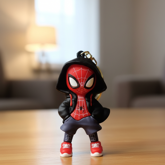 Spider man with hoodie keychain